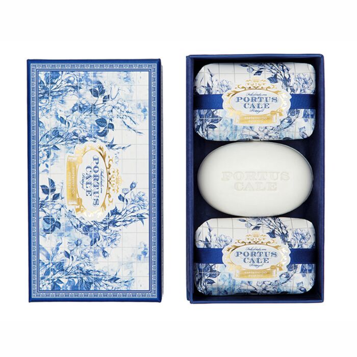 Portus Cale Gold & Blue Soap Set of 3