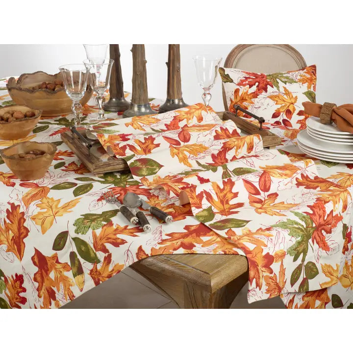 Embroidered Autumn Leaves Runner