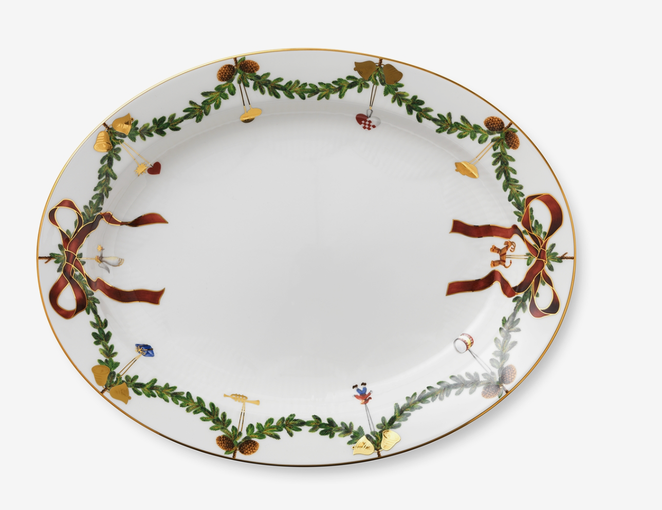 Royal Copenhagen Star Fluted Christmas Oval Platter 14.25 inches