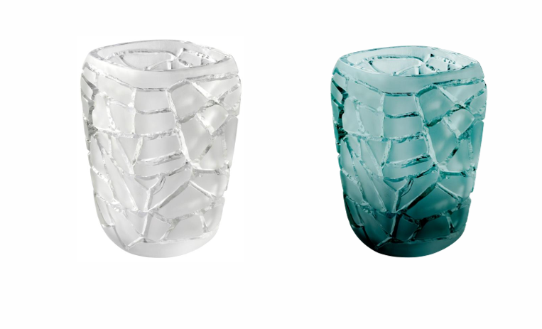 Lalique Magnitude Blue Vase Persepolis Blue