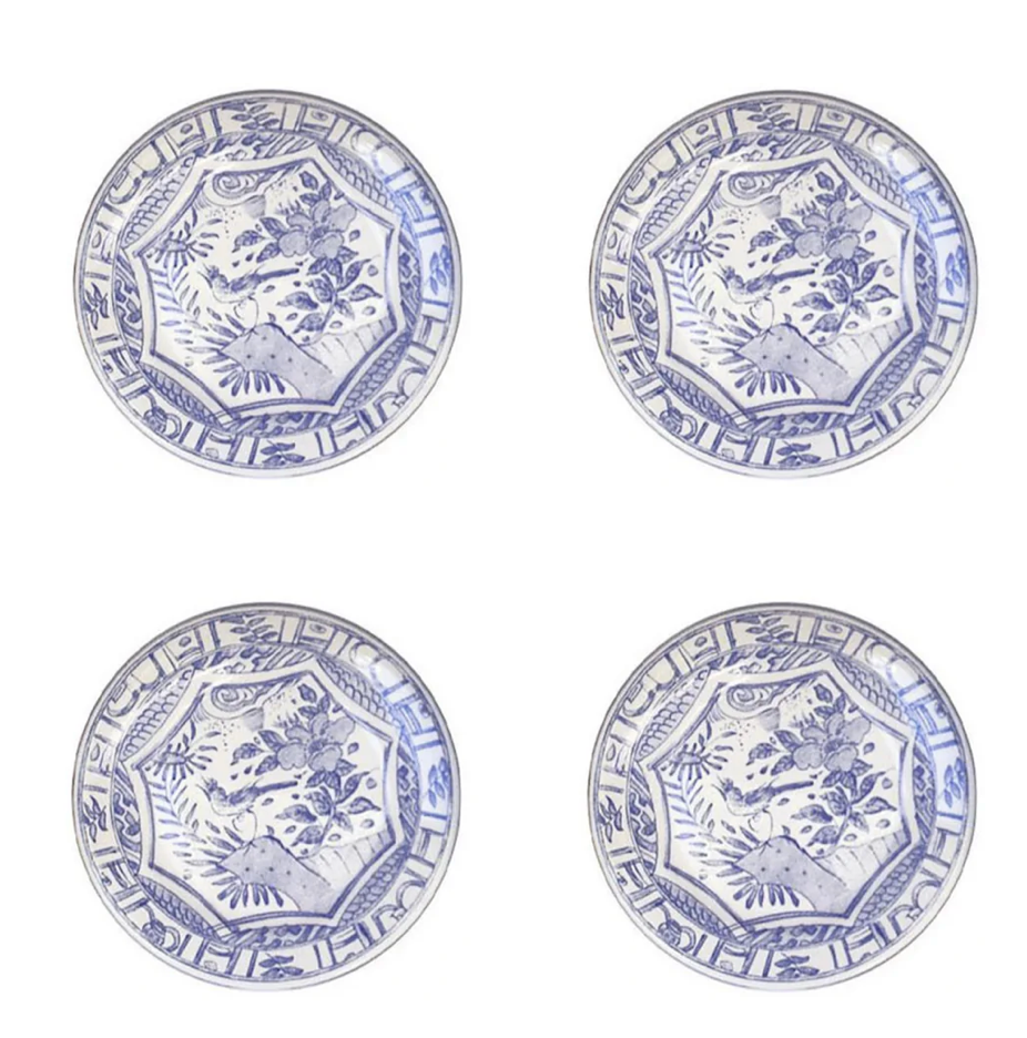 Gien Oiseau Blue Canape Plates
