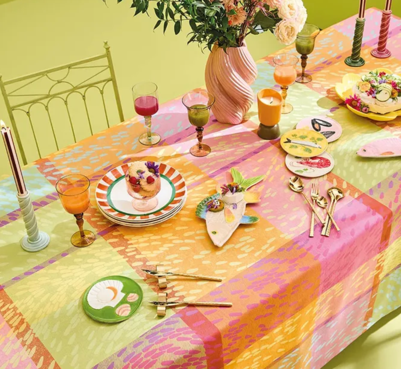 Garnier Thiebaut Mille Sources Berlingot Jacquard Tablecloth