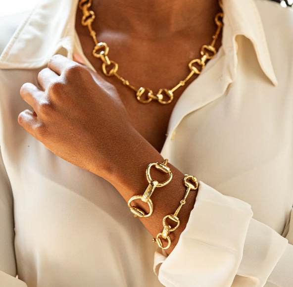 Capucine De Wulf EQUESTRIAN Snaffle Bit Bracelet, 8" - Gold
