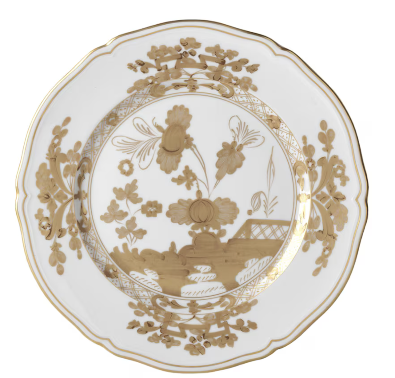 Ginori 1735 Oriente Italiano Charger Plate - Aurum (White w/Pure Gold)