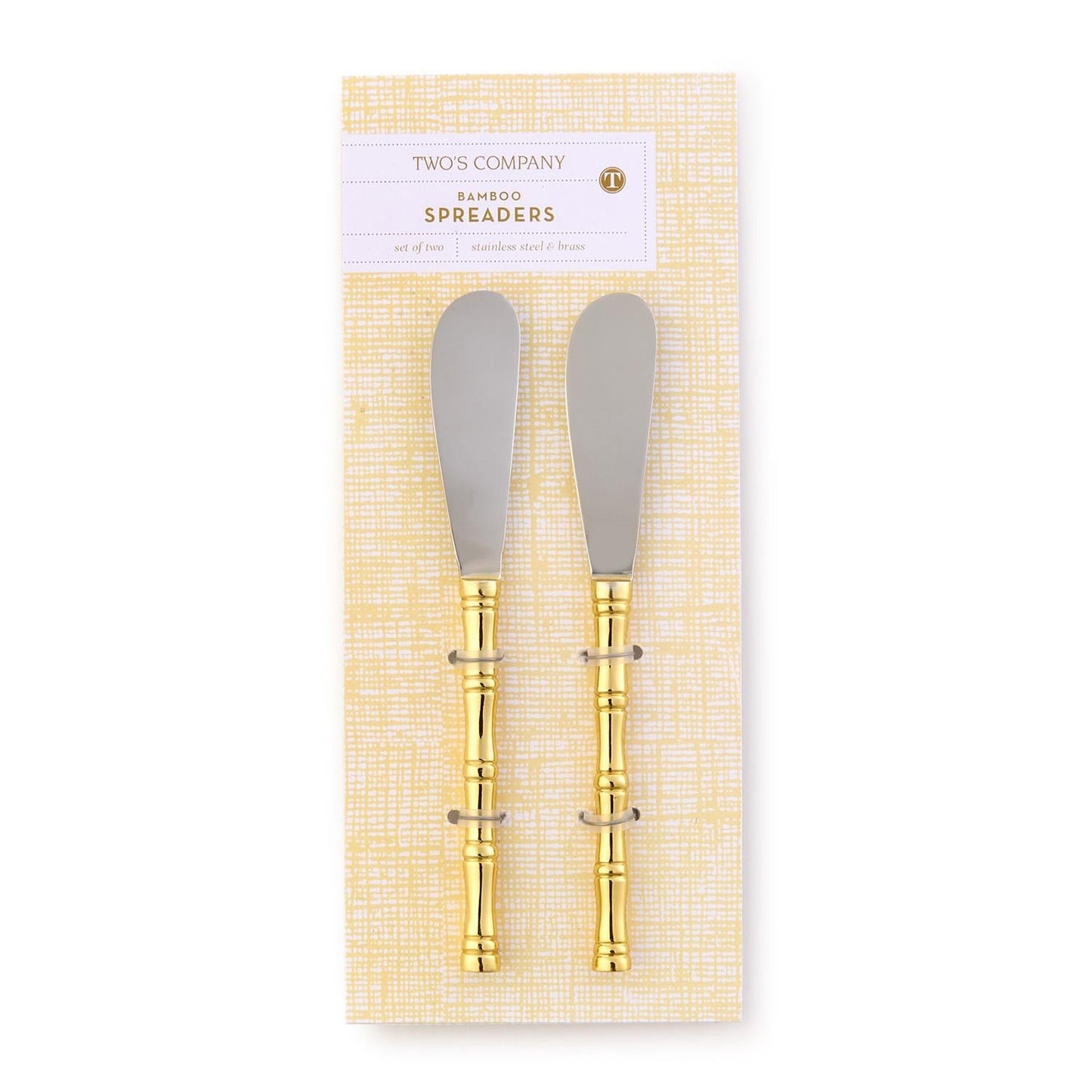 Two's Company Gold Bamboo Spreader on Gift Card