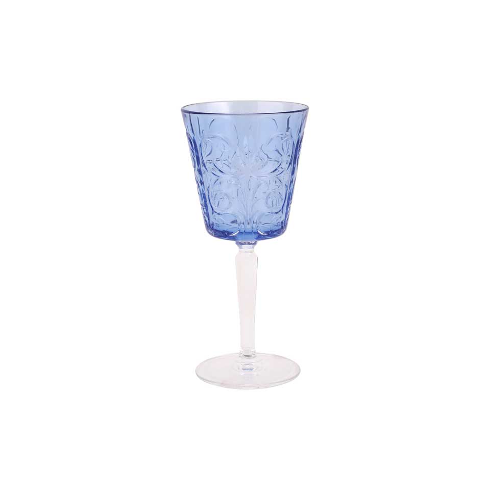Vietri Barocco Wine Glass - Cobalt