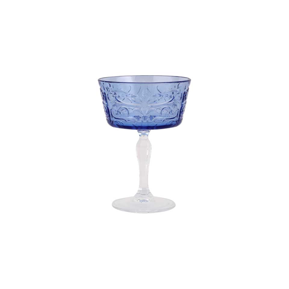 Vietri Barocco Coupe Champagne Glass - Cobalt