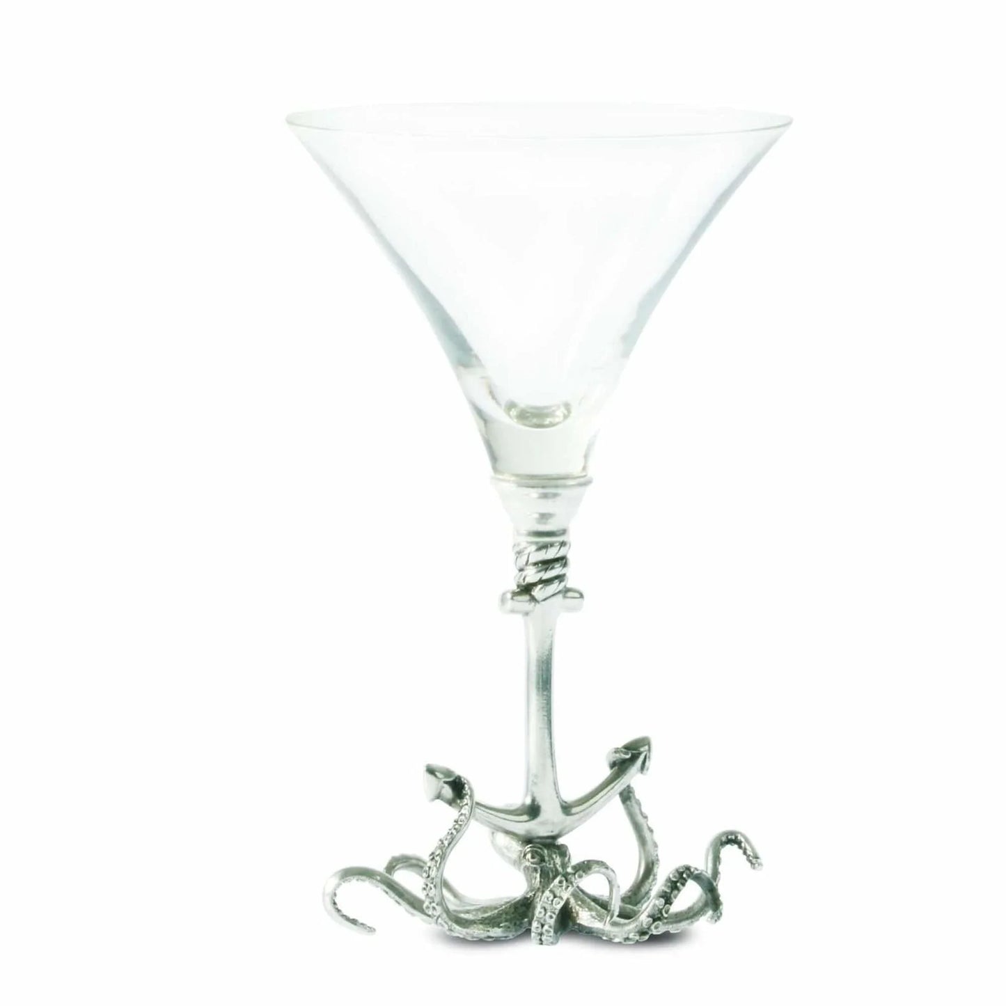 Vagabond House Octopus Martini Cocktail Glass Pewter Stem