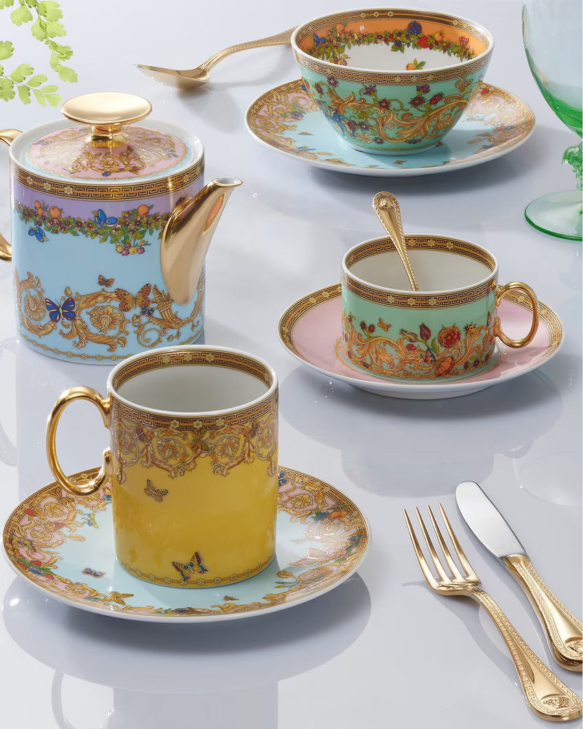 Versace Butterfly Garden Modern Teacup and Saucer