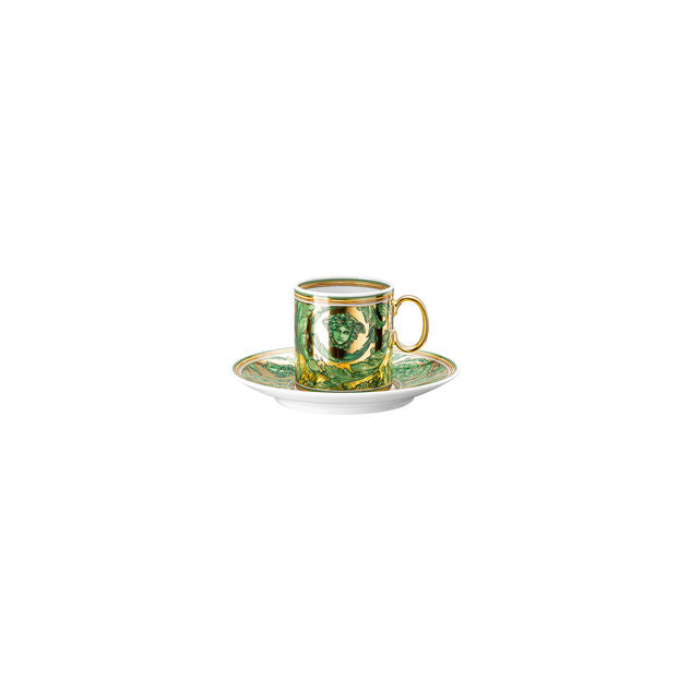 Versace Espresso AD Cup & Saucer Medusa Garland Green