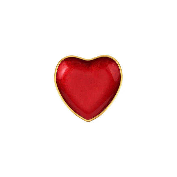 Vietri Red Heart Baroque Glass Cocktail Plate