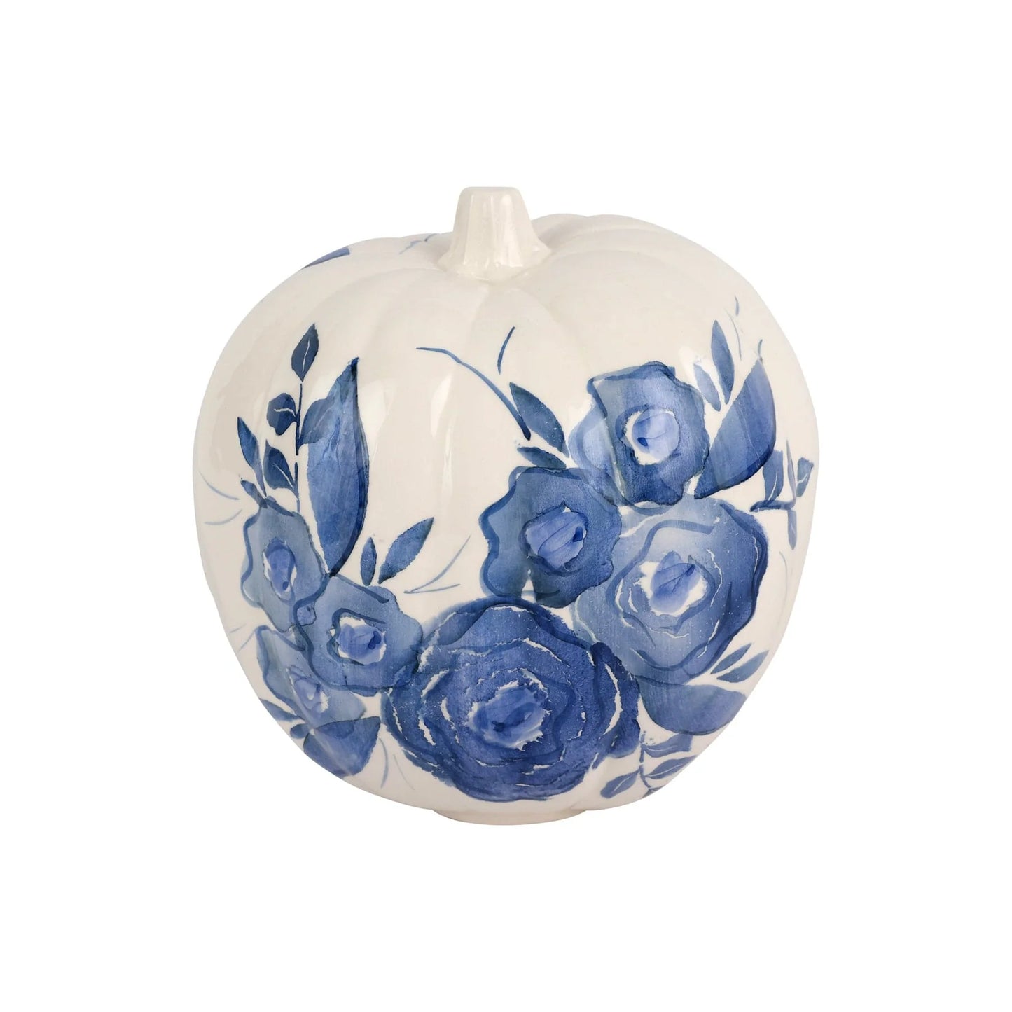 Vietri Pumpkins Blue Camellia - Tall