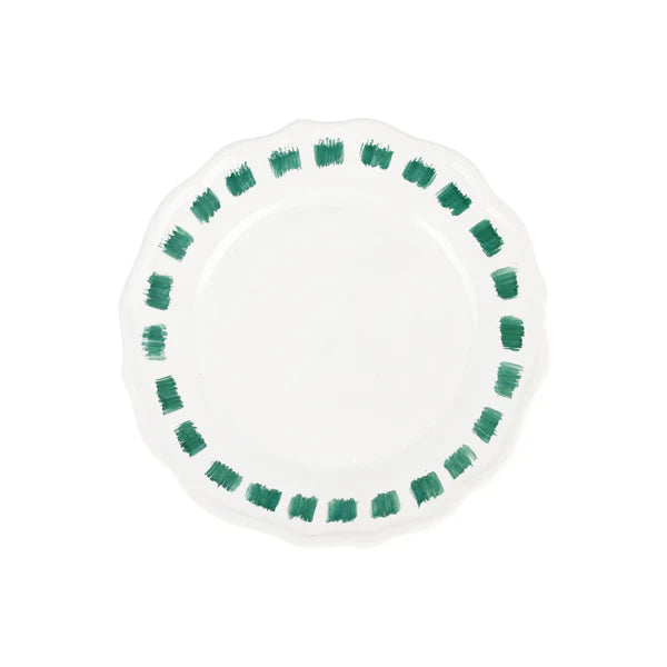 Vietri Lisbon Green Stitch Salad Plate