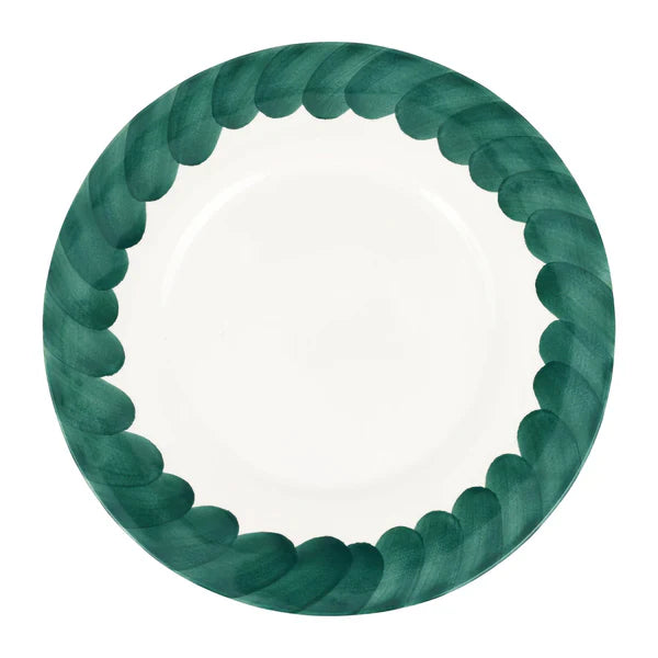 Vietri Lisbon Green Brushstroke Round Platter