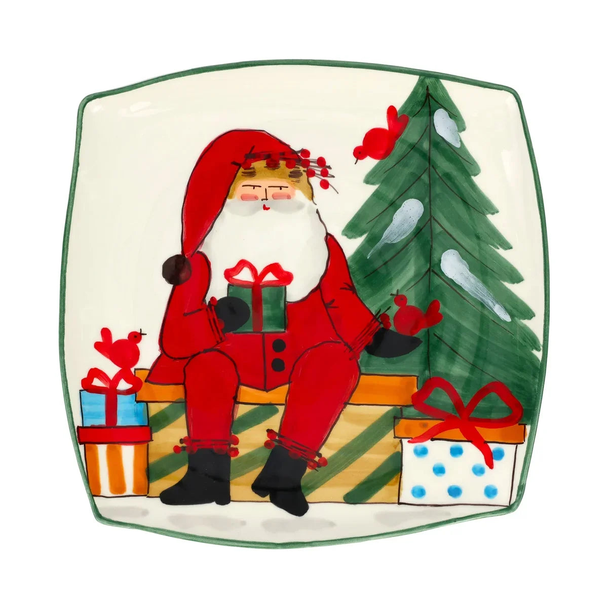 Vietri 2026 Square Platter Old St. Nick 2026 Limited Edition Square Platter