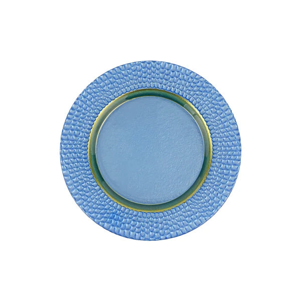 Vietri Salad Blue Pelli Glass Salad Plate