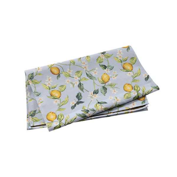 Vietri Tavola Lemons White Flowers Runner
