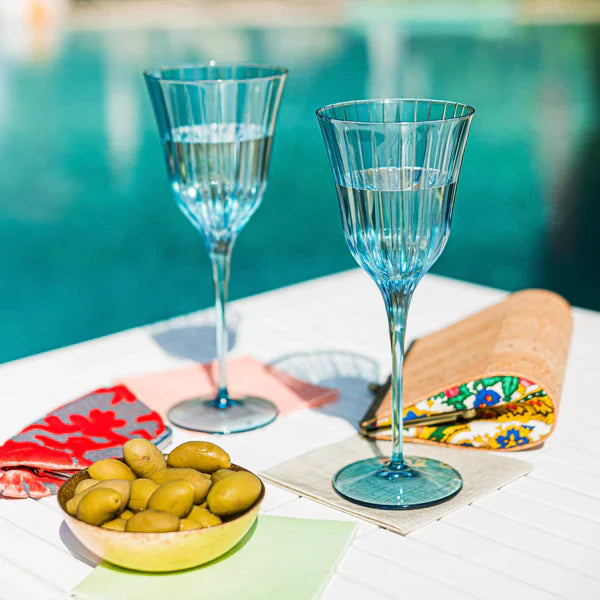 Vietri Natalia Teal Wine Glass
