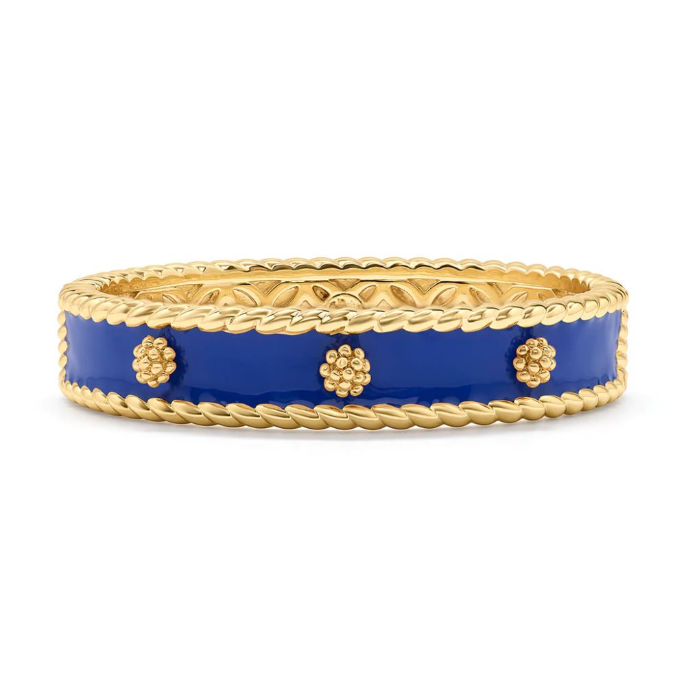 Capucine De Wulf Berry Cobalt Blue Hinged Enamel Bracelet