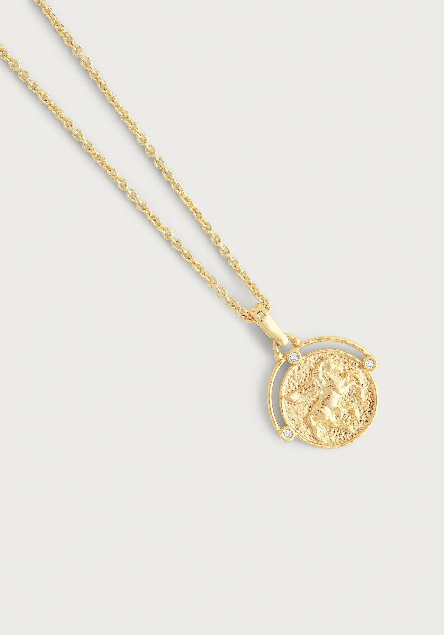 Anabel Aram Pegasus Gold Coin Pendant Necklace