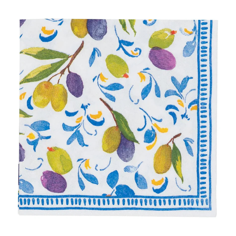 Caspari Mediterranean Blue Cocktail Napkins