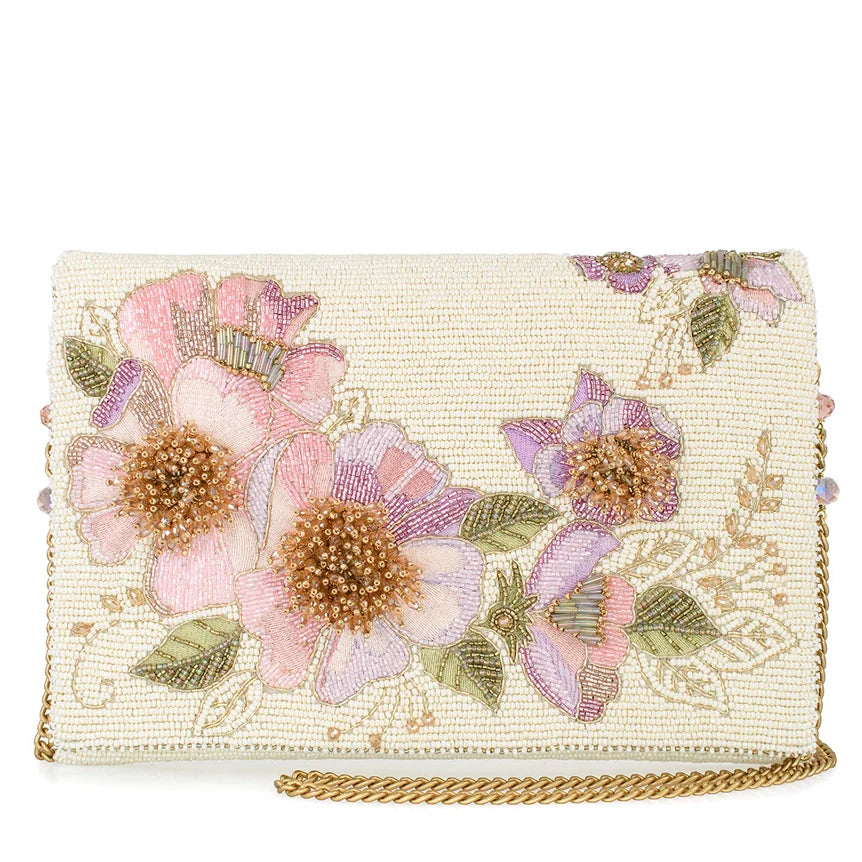 Mary Frances Blossom Pink and Ivory Crossbody Handbag