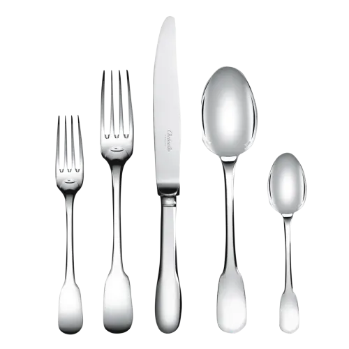 Christofle Cluny Flatware: 5-Piece Set, Silver-Plated
