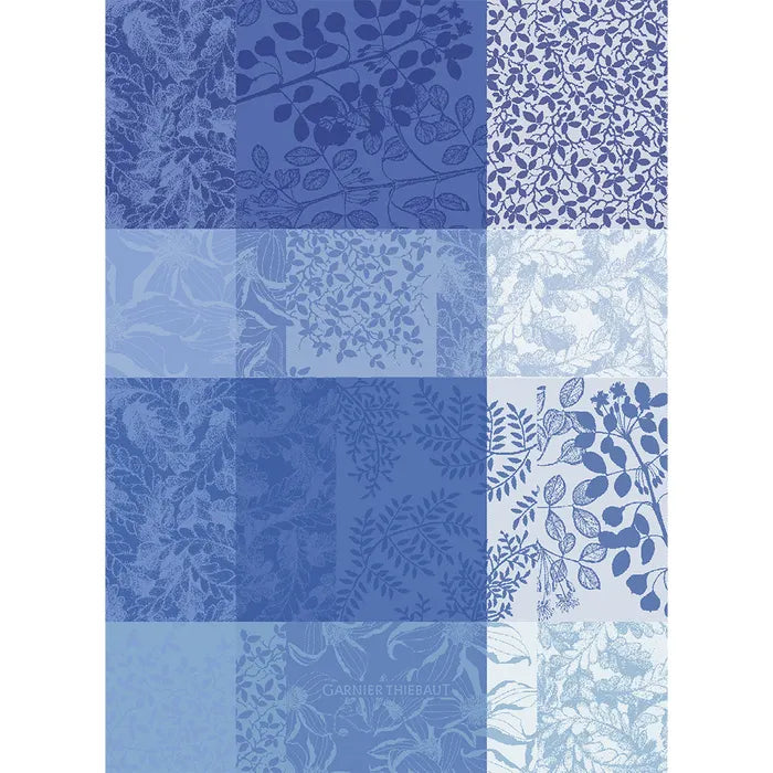 Garnier Thiebaut Mille Rameaux Bleu Jacquard Kitchen Towel