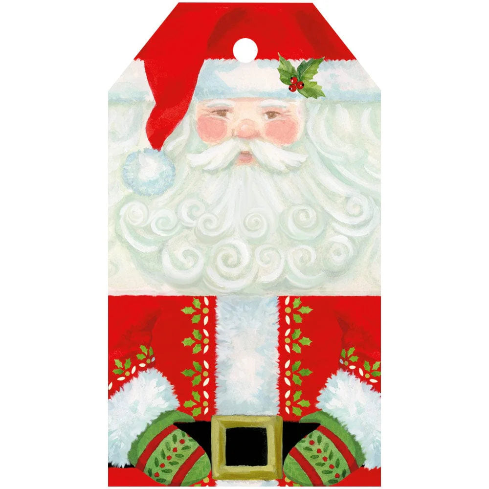 Caspari Hanging Gift Tags: Santa Claus