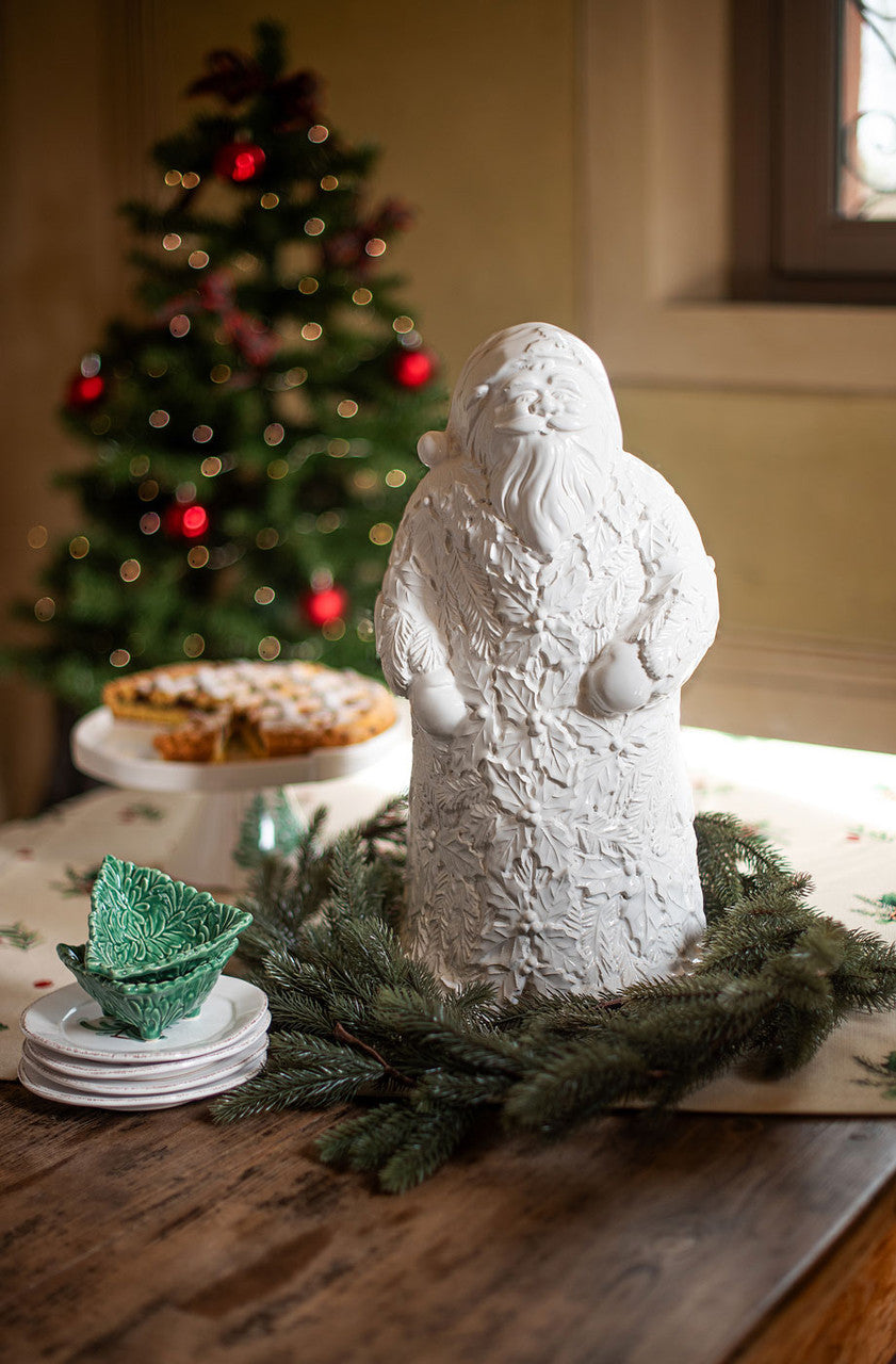 Vietri Lastra Holiday - Figural Santa with Foliage
