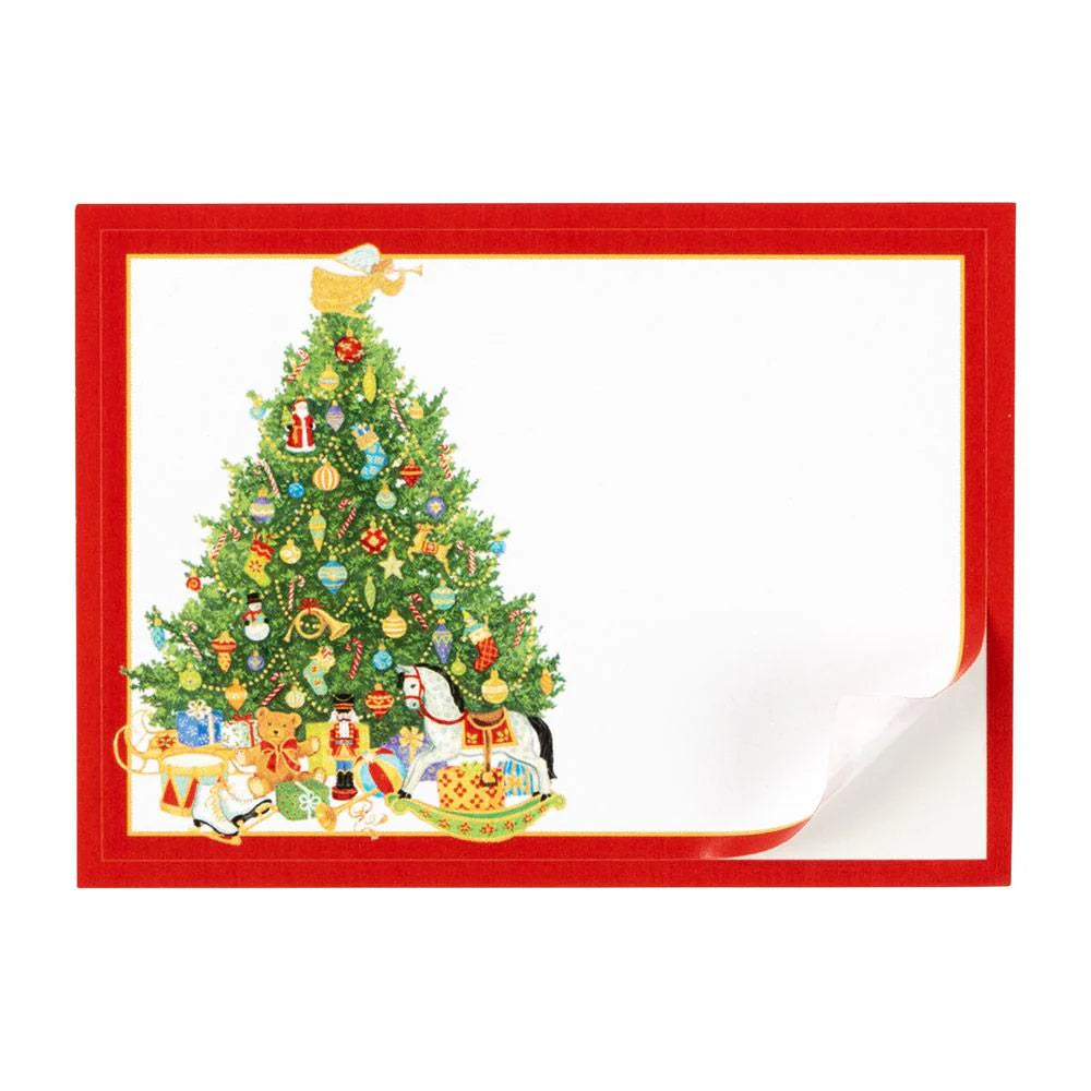 Caspari Self-Adhesive Labels: Oh Christmas Tree - 12 Per Package