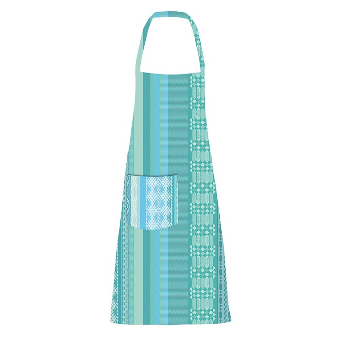Garnier Thiebaut Veracruz Aqua Apron 29" x 34" Coated Cotton