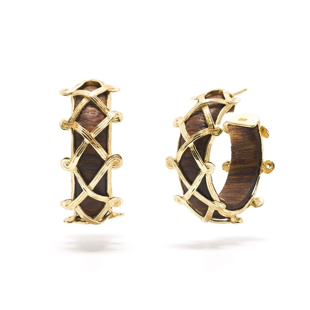 Capucine De Wulf Earth Goddess Hoop Earrings, Teak