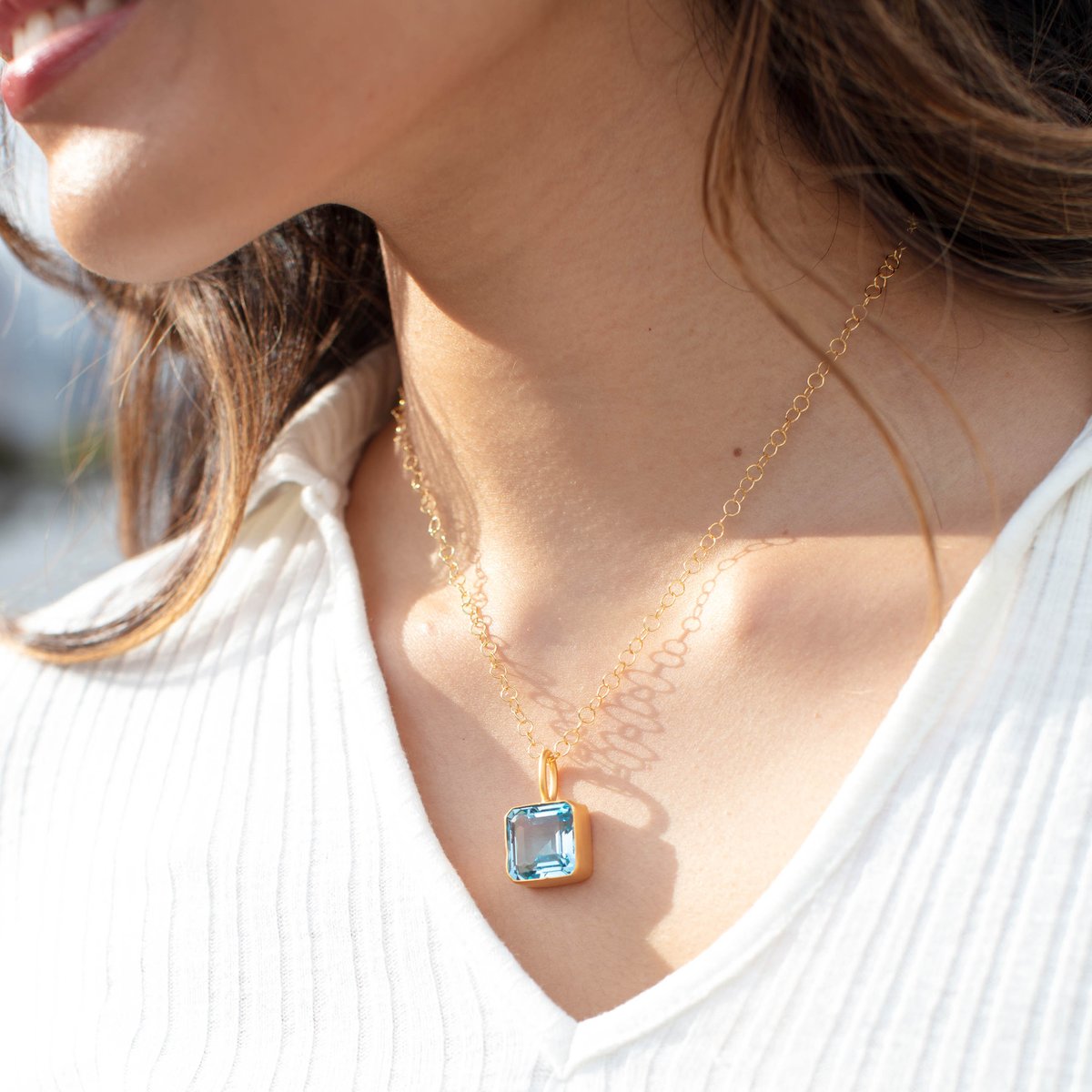 Dina Mackney Designs Necklace Set - Blue Topaz Mini Charm Necklace