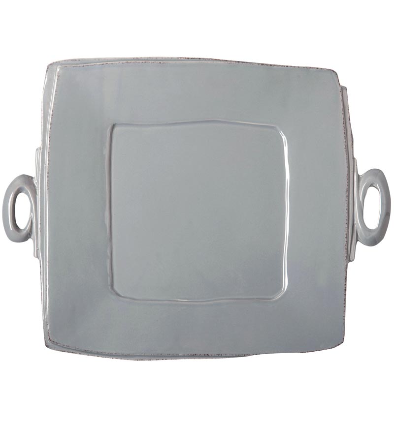Vietri Lastra Gray - Handled Platter Square