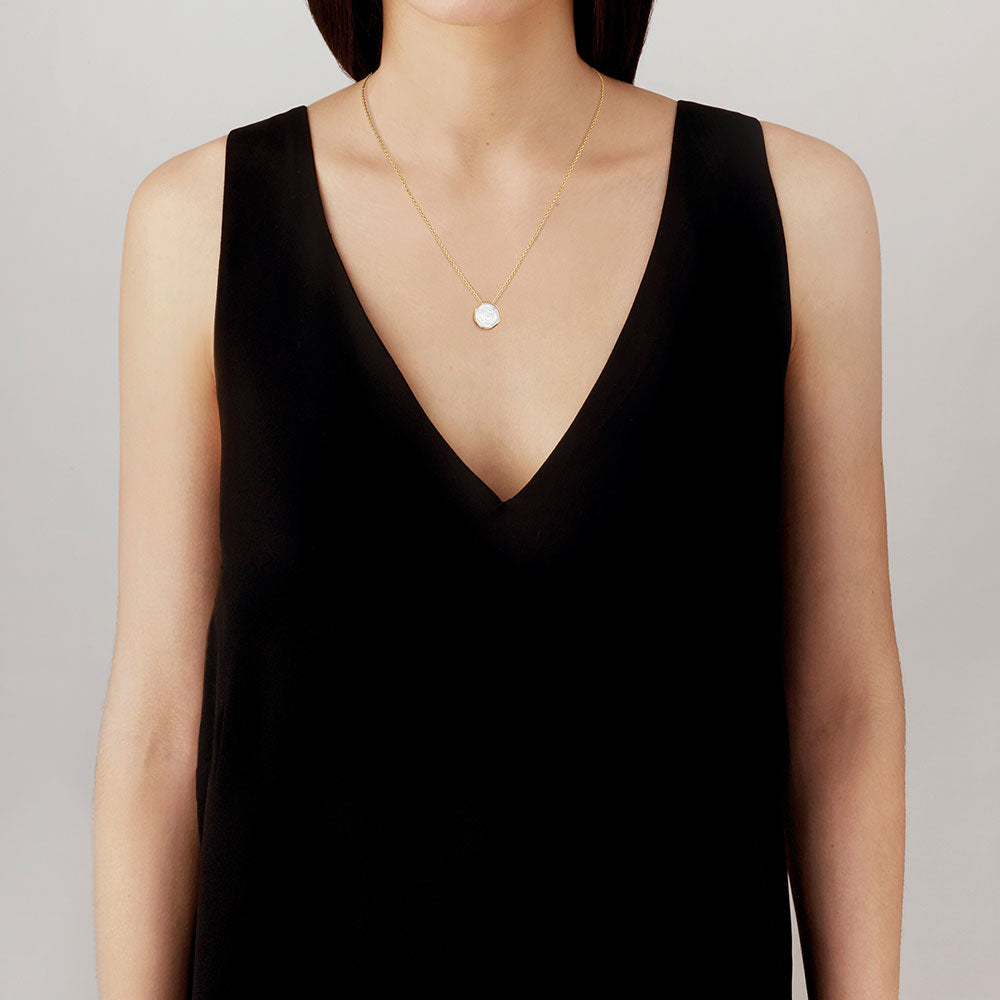 Lalique Necklace - Pivione - Clear/Gold