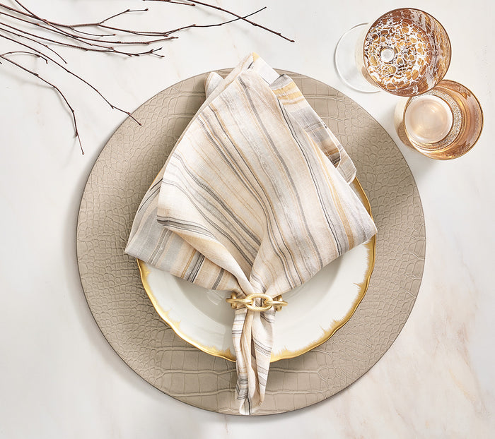 Kim Seybert Placemats: Croco in Sand, Set of 4