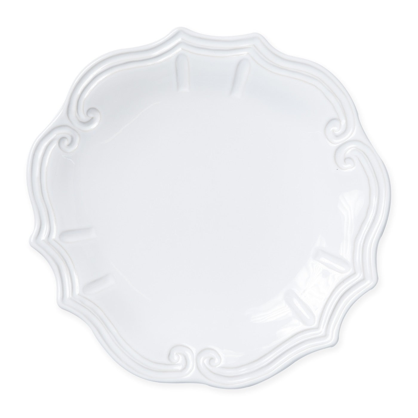 Vietri Incanto Stone Baroque Dinner Plate - White