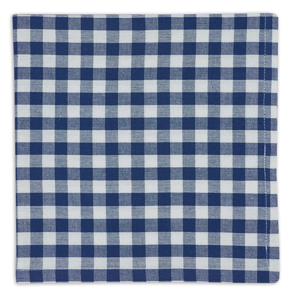 Design Imports Blue Farm Check Cloth Napkin