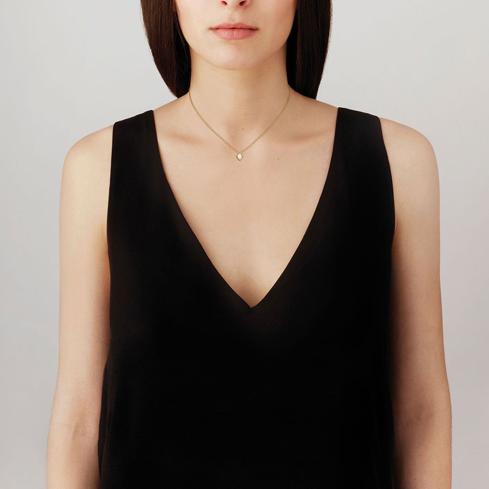 Lalique Necklace - Paon Pendant - Small Clear/Gold