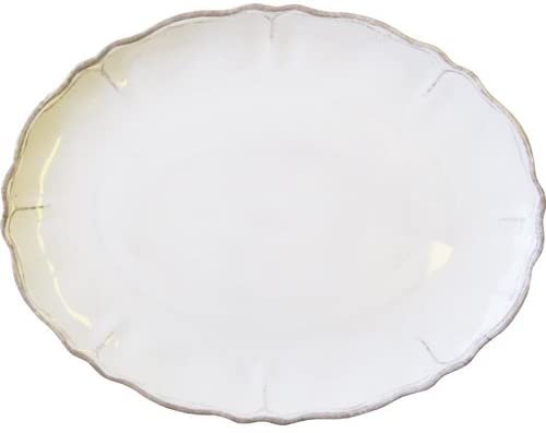 Le Cadeaux Rustica Antique White Melamine Oval Platter