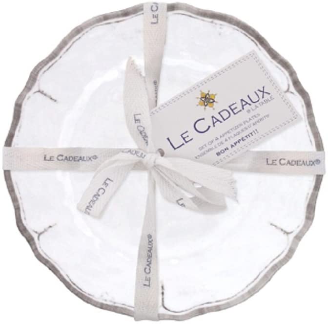 Le Cadeaux Rustica Antique White Melamine Set of 4 Appetizer Plates