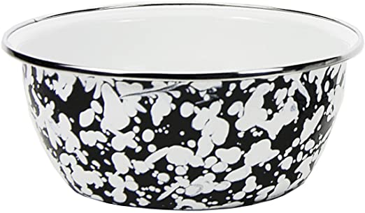 Golden Rabbit Black Swirl Salad Bowl