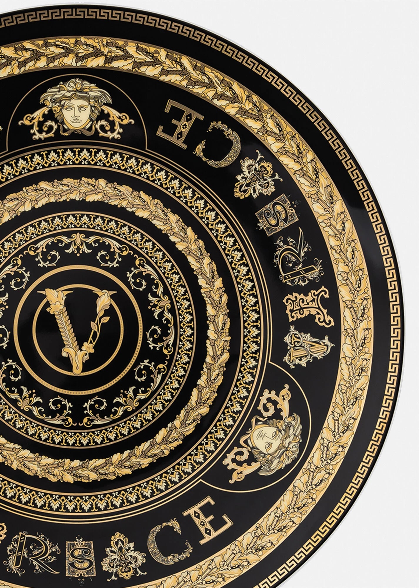Versace Virtus Gala Black Charger Plate