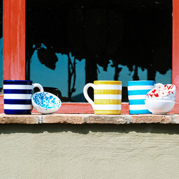 Vietri Amalfitana Stripe Mug - Yellow