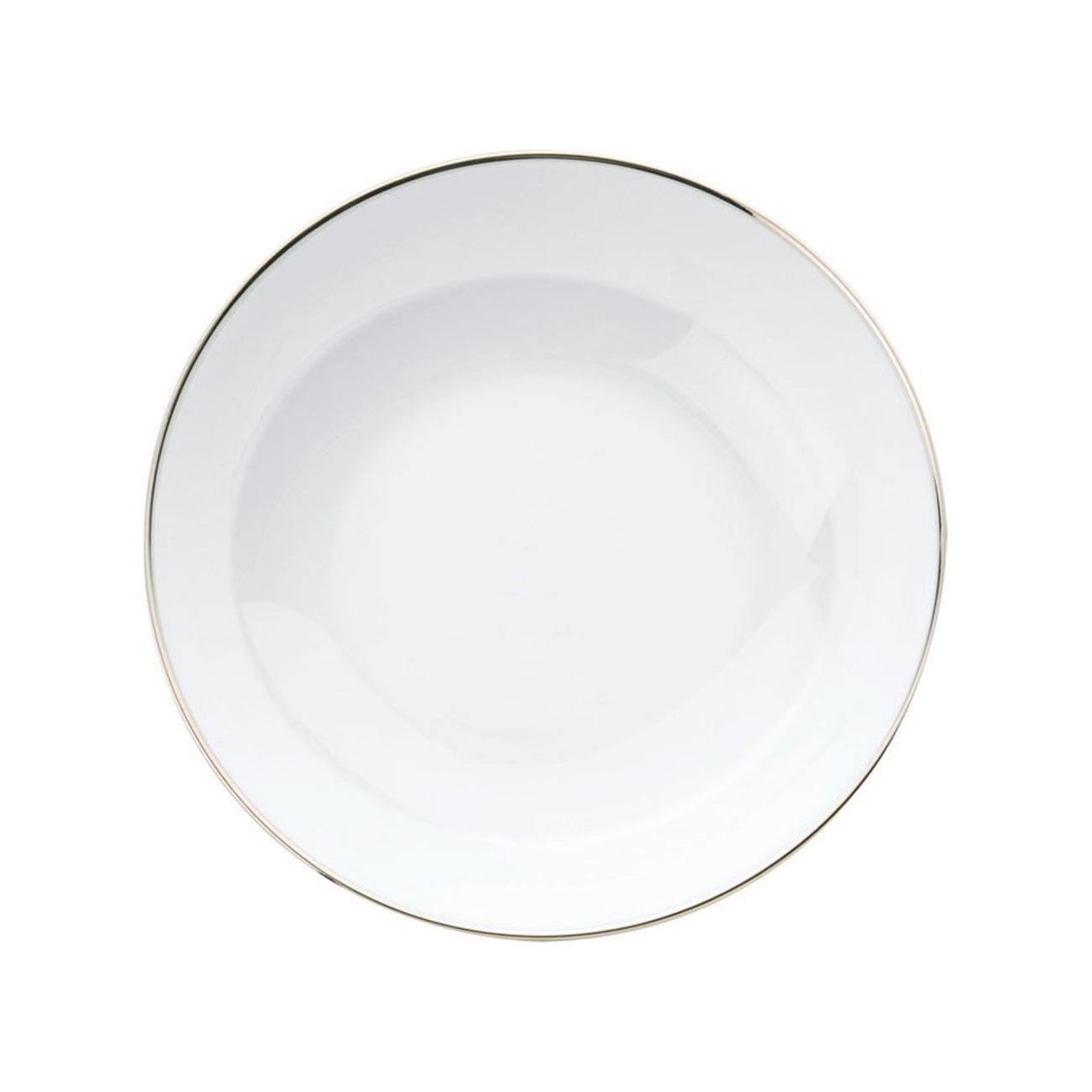 Christofle Albi Dinnerware: Rimmed Soup Bowl, Porcelain Platinum-Finish