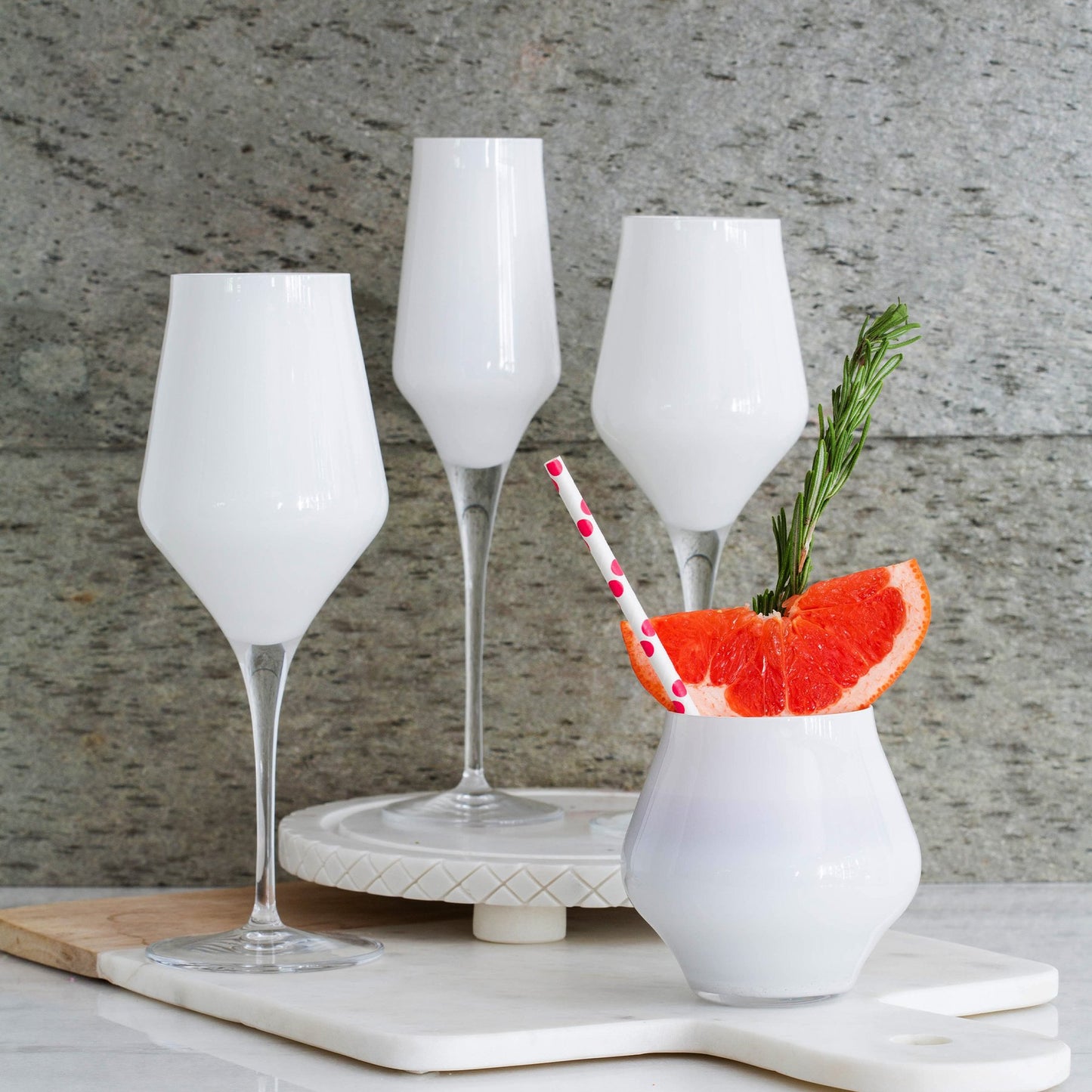 Vietri Contessa Champagne Glass - White
