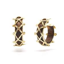 Capucine De Wulf Earth Goddess Teak Hoop Earrings