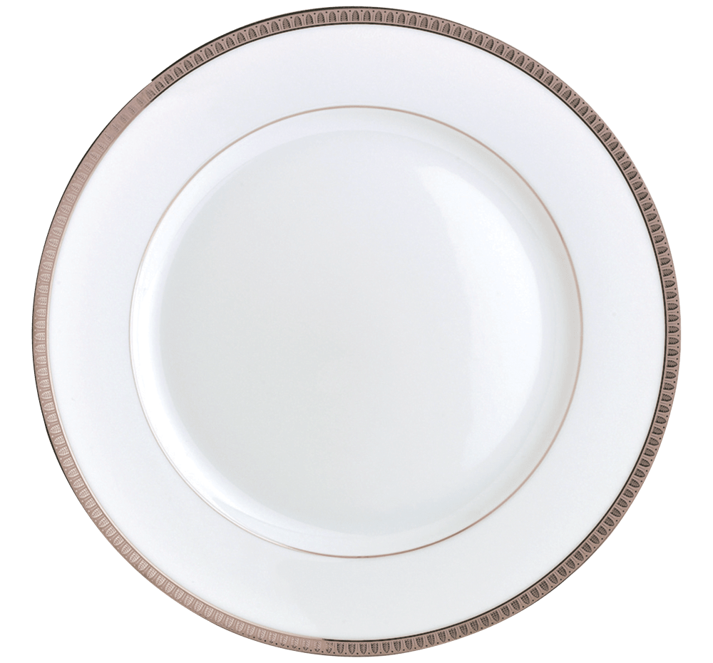 Christofle Malmaison Dinnerware: Dinner Plate, Porcelain Platinum-Finish