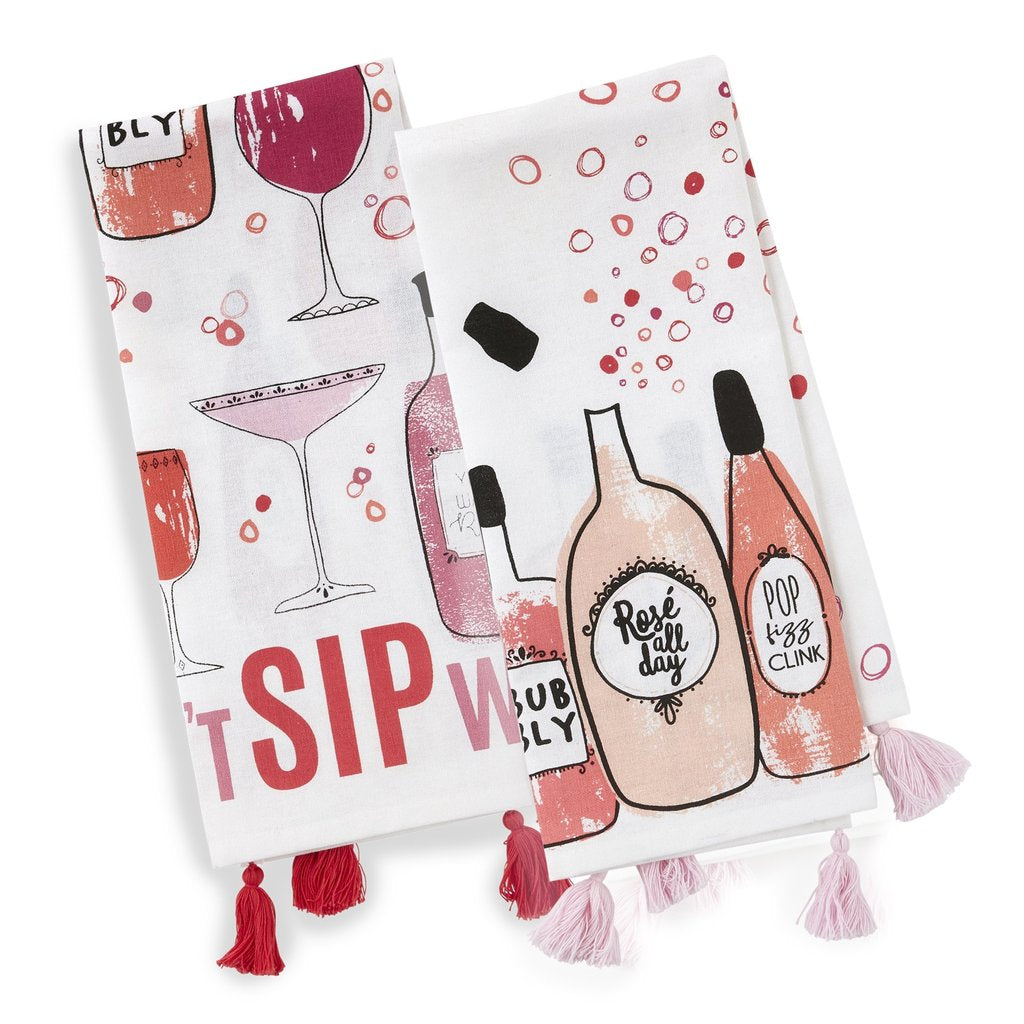 Design Imports Rose All Day Dishtowels